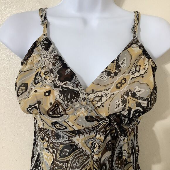 Vintage Y2K Fairycore Fairy Grunge Paisley Asymmetrical Sheer Babydoll Top S - Picture 2 of 8
